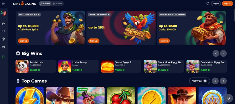 ninecasino Gameplay